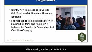 SNF Follow-Up Webinar on Section GG (New Items) and Section I