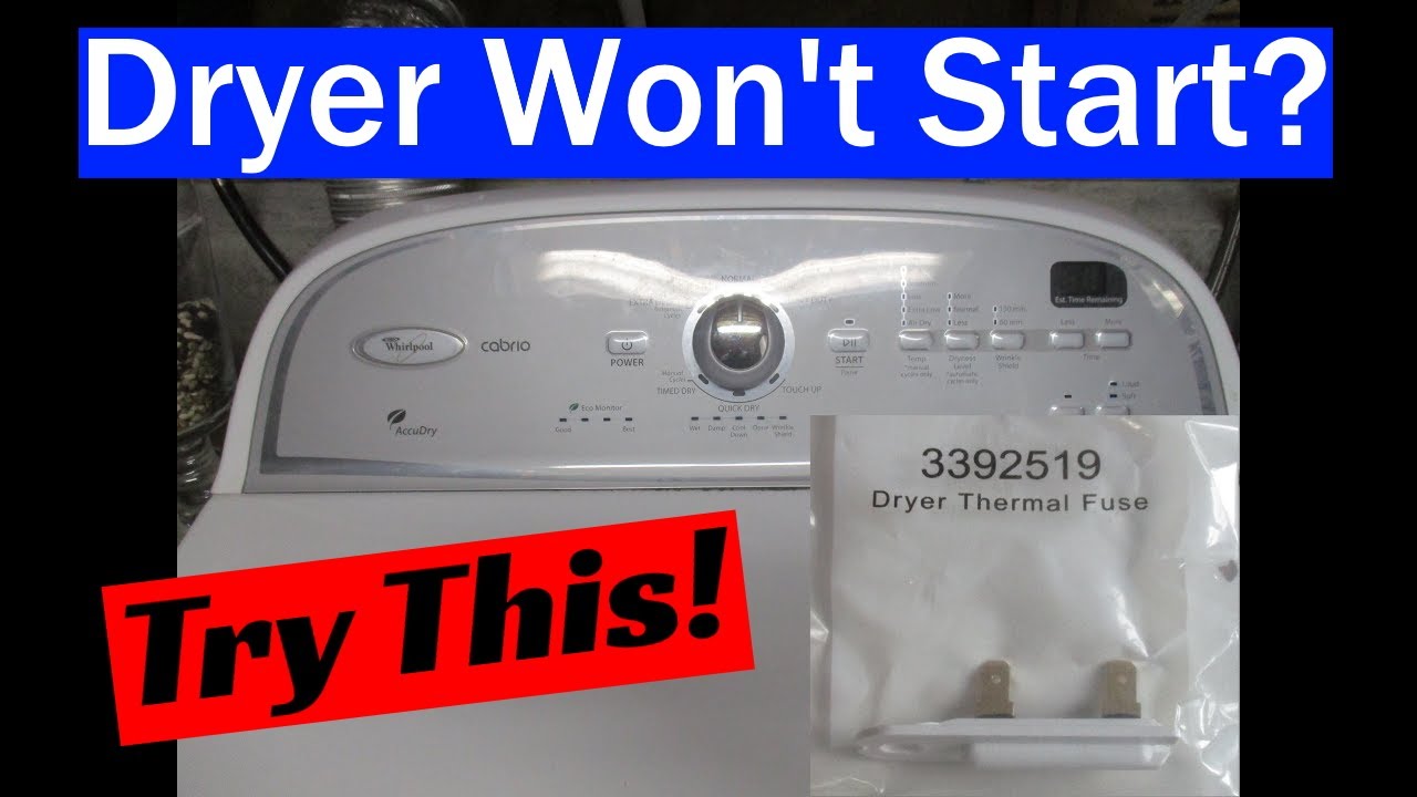 Whirlpool Cabrio Dryer Will Not Start | Virtual Repair