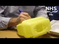 guide to setting up a sharps disposal box and what to do in the event of a sharps injury