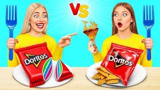 Real Food vs Chocolate Food Challenge with Wednesday Addams | Edible Battle by Multi DO Challenge