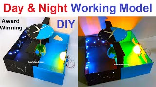 day and night working model science project - diy for science exhibition - in simple | howtofunda