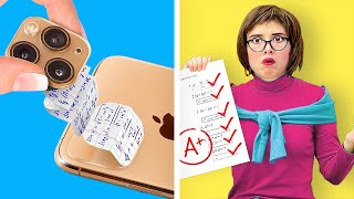SNEAKY SCHOOL HACKS FOR A TEST! || Funny School DIYs And Tricks by 123 Go! Live