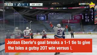 Announcer freaks out as Jordan Eberle's goal breaks 1-1 tie to give Isles gutsy 2OT Game 5 win