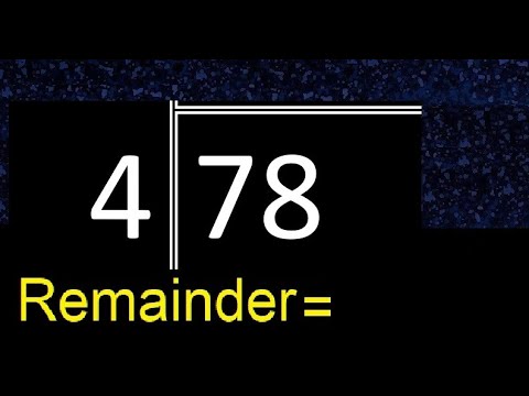 Divide 78 By 4 Remainder Quotient Division With 1 Digit Divisors
