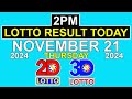 2pm Lotto Result Today November 21 2024 | PCSO Swertres Ez2