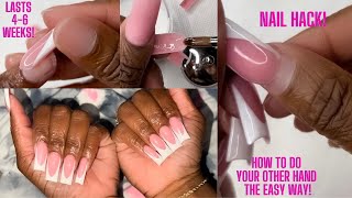 NAIL HACK! NON DOMINANT HAND 💕POP OFF METHOD FULL SET ✨