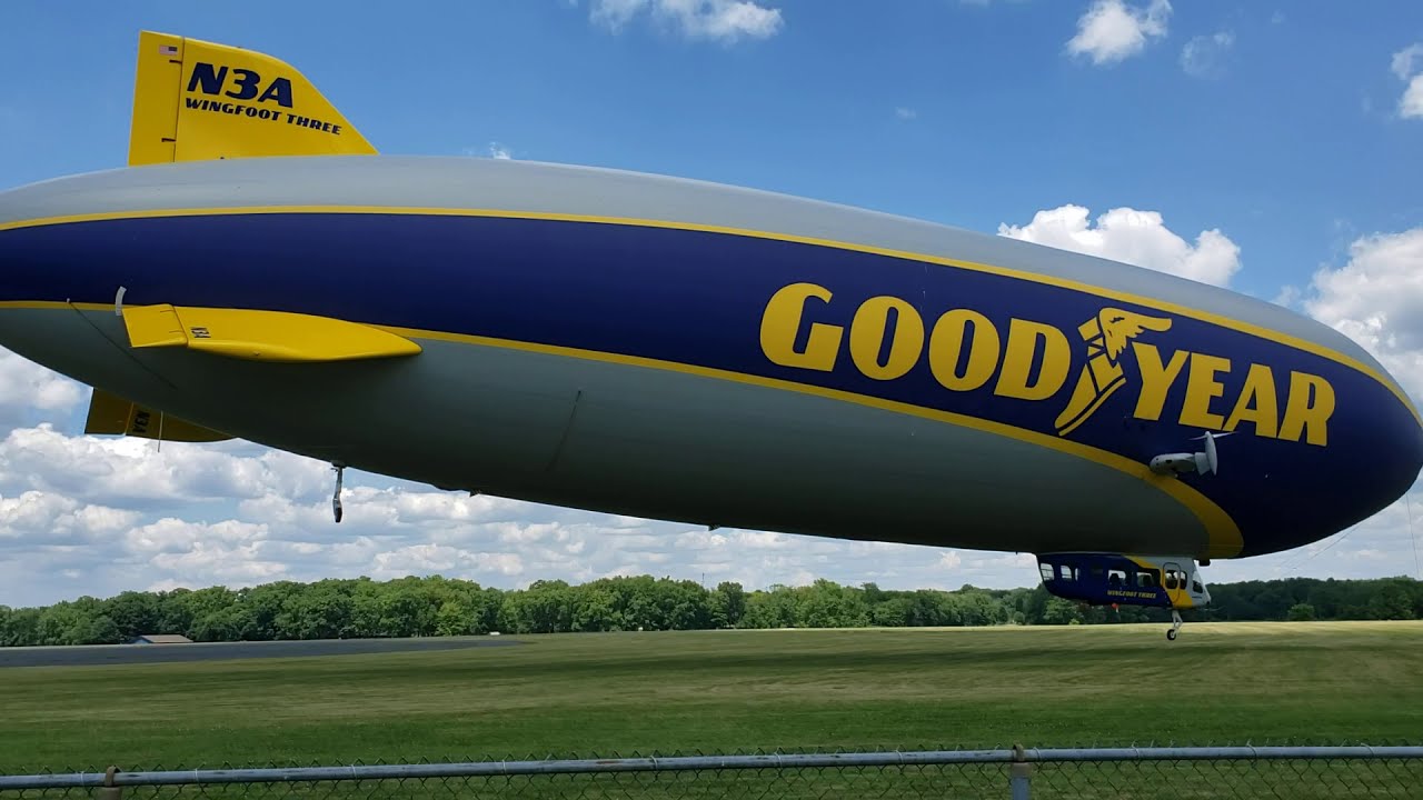 Goodyear Blimp Zeppelin NT Wingfoot Three N3A Flies Very Close To ...