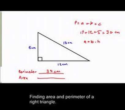 Perimeter and Area of a Triangle Perimeter and Area of a Triangle