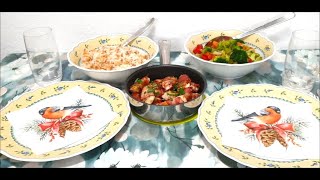 Куриная грудка с беконом с рисом и овощами!Вкусный быстрый обед!