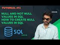 Null and Not Null Values in SQL | How to Create Null Values in SQL