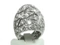 cartier serpentine diamond 18k white gold large dome ring