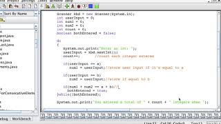 user enters integers until they enter both int a & int b - java