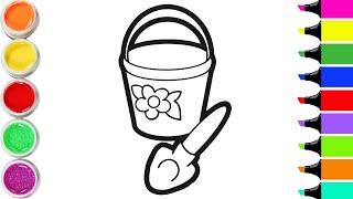 How to draw a bucket and shovel | Сурет сал шелек пен күрек | Как нарисовать ведро и лопатку
