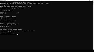 Survival Poker - My First Game In Python