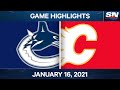 NHL Game Highlights | Canucks vs. Flames - Jan. 16, 2021