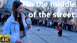 Street dancers in Lviv Ukraine. Svobody Square. Львів