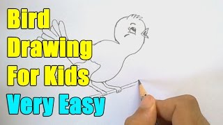 How to draw a bird for kids