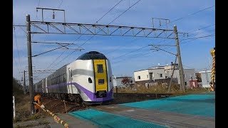 【JR北海道 千歳線】音江別高台線踏切 Otoebetsu Takadai railroad crossing in Japan.