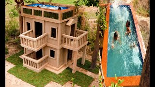 Build The Most Beautiful 3 Story Villa House And Swimming Pool Top Of Villa