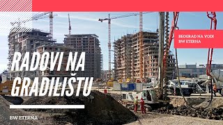 Počelo postavljanje šipova na gradilištu u Beogradu na vodi HD Video (1080p)