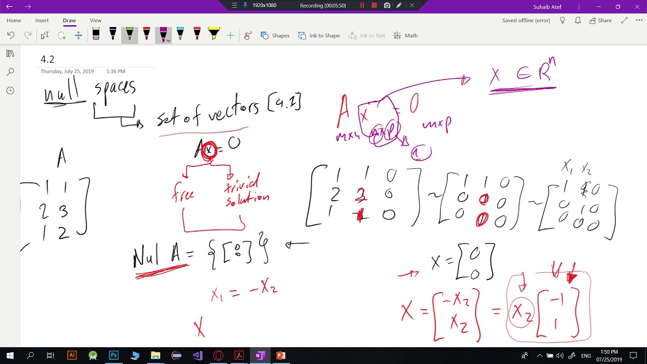 4.2 || Null Spaces, Column Spaces, And Linear Transformations - YouTube