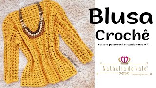 Blusa de Crochê Fácil - colocando as mangas♡ Easy Crochet Blouse