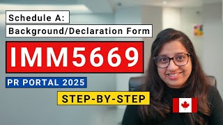 IMM 5669 Schedule A Background Declaration Form | Spousal PR Sponsorship Application Online 2025