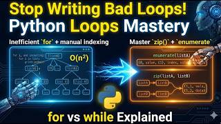 12. Python Loops for Interviews | for, while, range, zip & enumerate