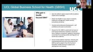 UCL Doctorate in Business Administration (DBA) Health Open Day - 20 Oct, 2023