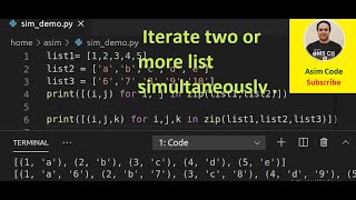 Iterate two or more list simultaneously in Python