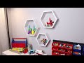 hexagon floating shelves review wall mounted set of 8 wooden hexagonal shelves for wall storage