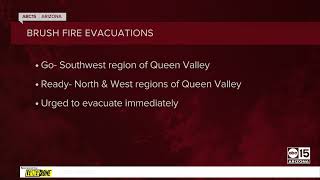 Queen Valley residents evacuated due to brush fire