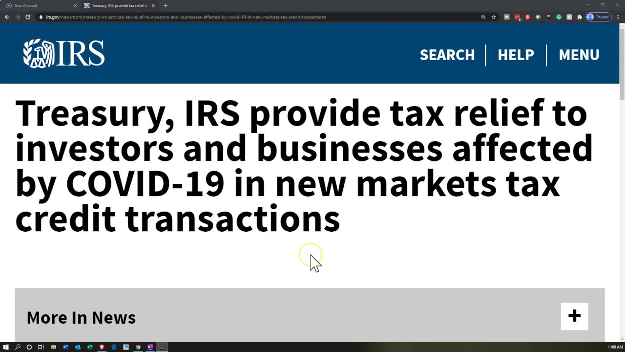 Tax News Treasury, IRS Provide Tax Relief To Investors And Businesses ...