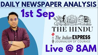 The Hindu Newspaper Analysis in English |  1 Sep 2021 | Current Affairs for UPSC /IAS
