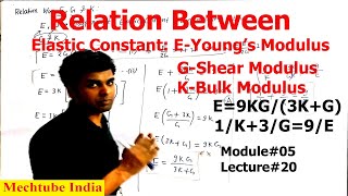 Relation Between Elastic constants | Relation Between E G and K | SOM | M05L20 | Mechtube India