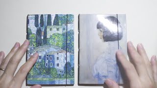 [ASMR] DIY 북아트 _ 클림트 수첩 l 바스락 종이 만지는 소리, 딱풀 준비만, DIY Handmade Notebook