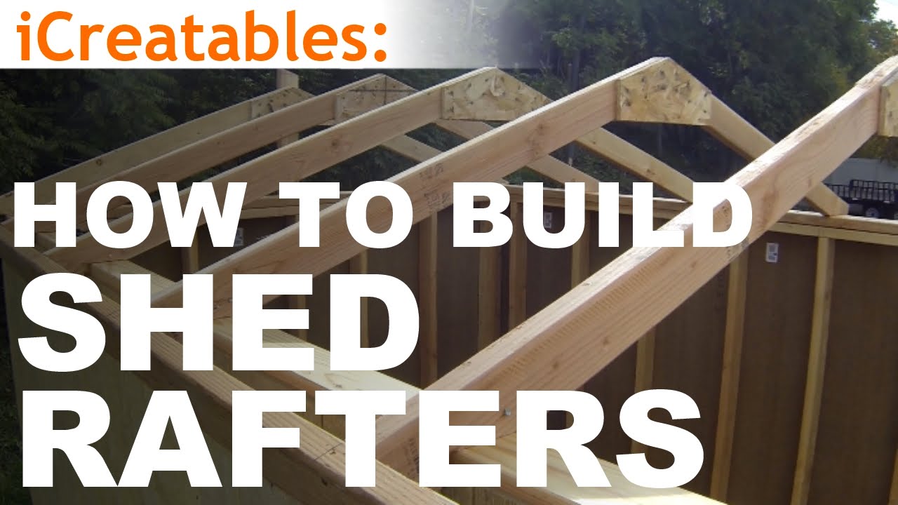 How To Build A Shed - Part 4 - Building Roof Rafters - YouTube