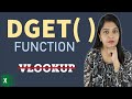 How to use DGET Formula in Excel | DGET Formula in Excel | Excel DGET Function