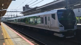 [ジョイント音最高！]E257系 OM-93編成 臨時特急あずさ77号松本行が豊田駅2番線を通過するシーン