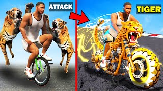 GTA 5 : Franklin Bikes Attacked By Tiger & Transform Into Tiger Bike In GTA 5 ! (GTA 5 Mods)