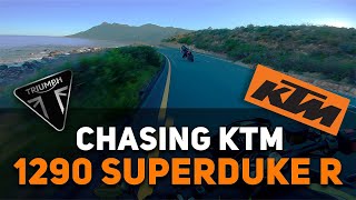 Chasing KTM 1290 SuperDuke R! | Triumph Street Triple 765RS