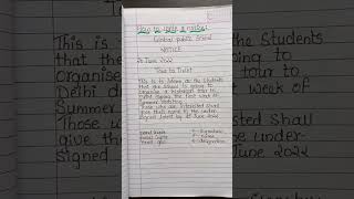 How To Write A Notice Writing In English||Notice Format#shorts