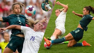 Football Women's Hard Tackles & Angry Moments at Final England VS Germany!