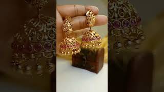 Matte Finish Kemp Stone Jhumkka| See comment #reels #trendingonshorts #jhumka