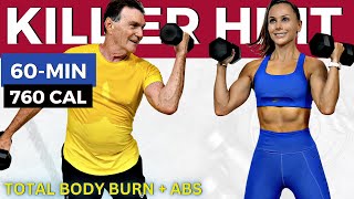 60-MIN INTENSE FAT KILLER HIIT WORKOUT with weights (fastest way to lose weight + abs workout)