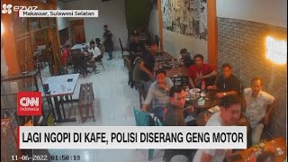 Lagi Ngopi di Kafe, Polisi Diserang Geng motor