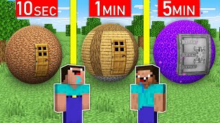 NOOB vs PRO: SPHERE BASE BUILD CHALLENGE Minecraft ! Noob and Pro Minecraft Like Maizen Mikey and JJ