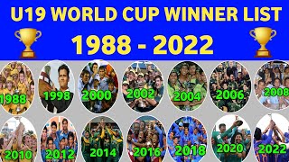 U19 World Cup All Seasons Winner Team list 1988 To 2022