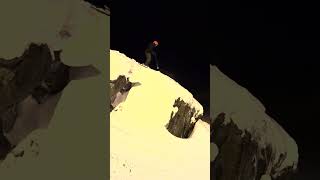 14-Year-Old Maya Practicing Drops During Night Skiing Session at Alpental