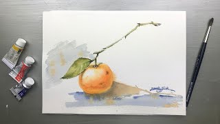 Watercolor Painting Tutorial for Begineers Step by Step-Orange